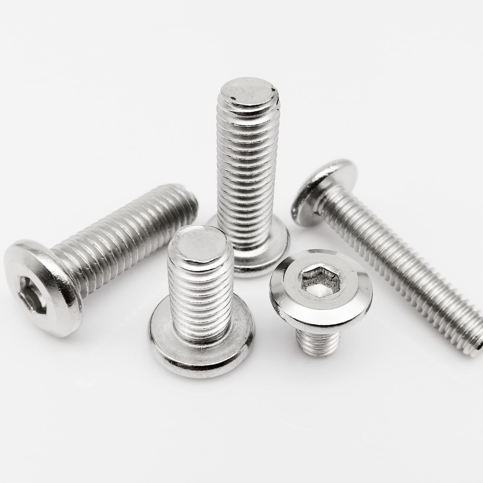 Tornillo autorroscante M3 M4 M5 M6 M8 304 de acero inoxidable hexagonal grande plano hexagonal conector de cabeza hexagonal para muebles, mesa, cuna, cama, tornillo de cubierta (40 mm, 10 piezas M4)