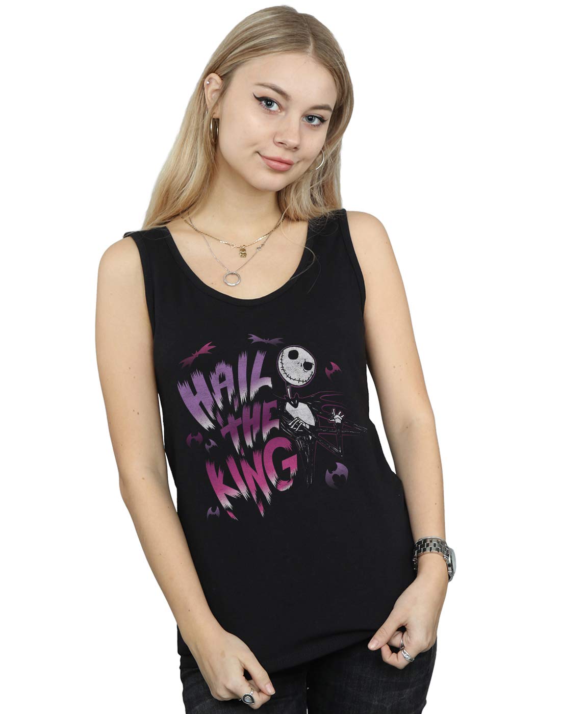 Absolute Cult Women's Black Disney Nightmare Before Christmas Hail The King Vest Medium