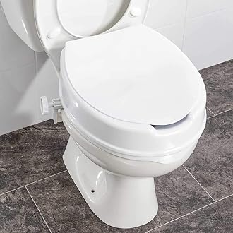 NRS Healthcare Linton Raised Toilet Seat with Lid, 100 mm / 4 inch, White