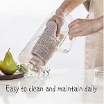 1pcs Glass Water Pitcher with Lid and Handle Clear Heat Resistant Glass for Hot Tea, Cold Brew and Milk