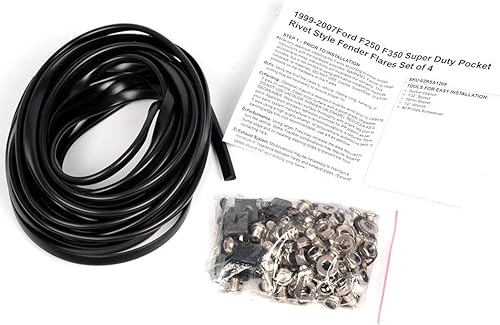 Miniatura 5 de G-PLUS Guardabarros para Ford 1999-2007 F250 F350 Super Duty (solo cama lateral estilo), cubierta de rueda estilo remache de bolsillo, accesorios de