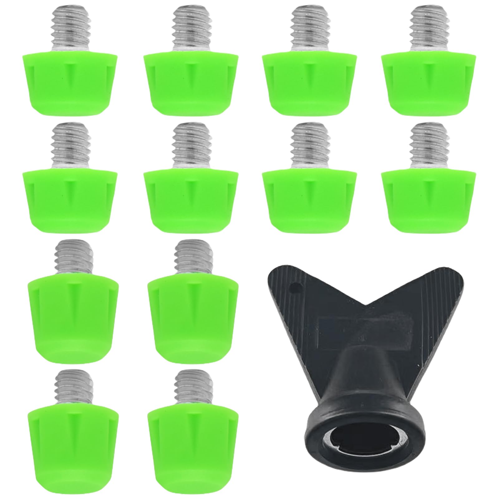 12 Pezzi Tacchetti Plastico Calcio, Compatibili con Adidas, M6-Gewinde, 8 x 8 mm e 4 x 11 mm, in Plastica, con Chiave