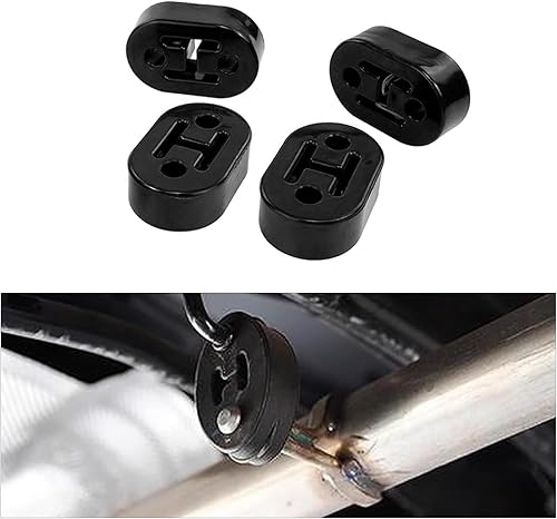 Miniatura 7 de gunhunt Suspensión de goma de escape de 4 agujeros, 2 piezas, silenciador de alta densidad, soporte de tubo de escape ajustable, aislador de buje