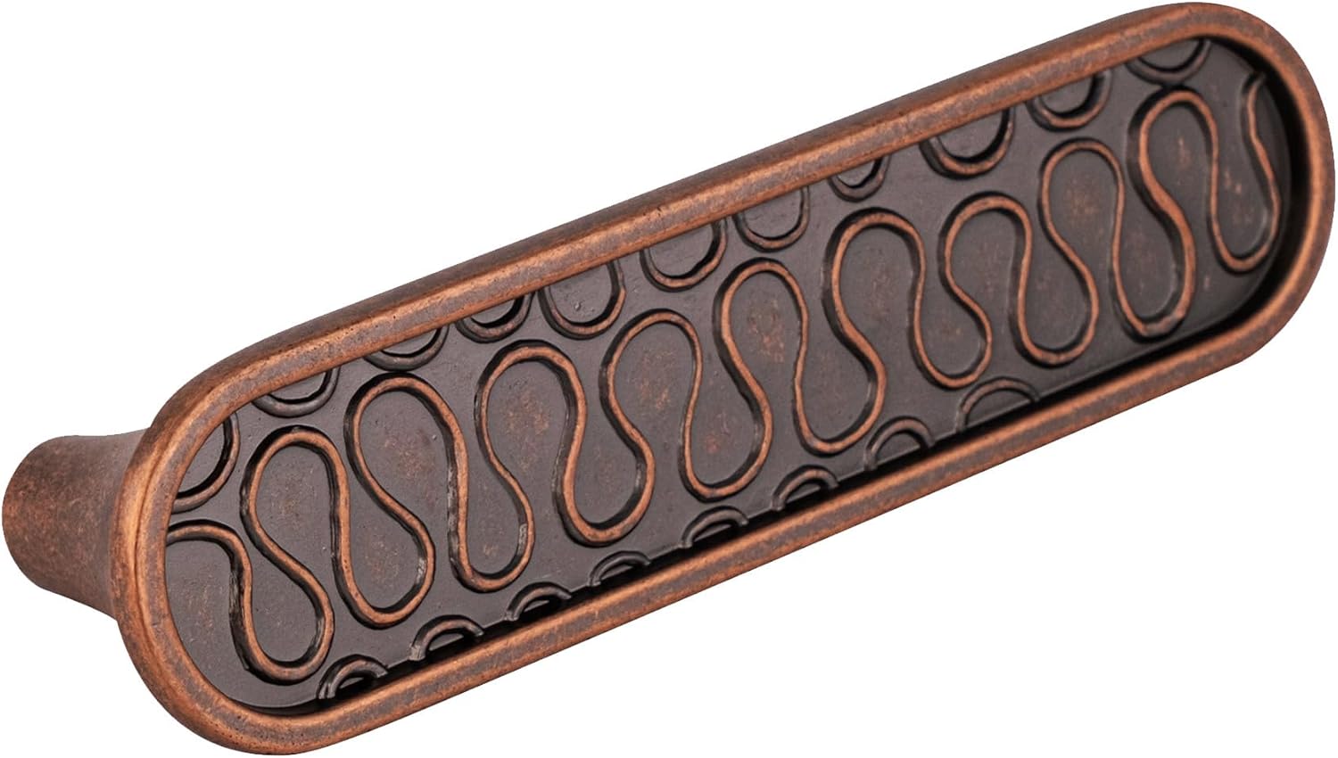 BRIXWELL Cabinet Door Pull for Kitchen and Bathroom Hardware Zinc Construction, Weathered Copper Finish, 3" Center to Center Hole Spacing, Decorative Handle Pack of 20