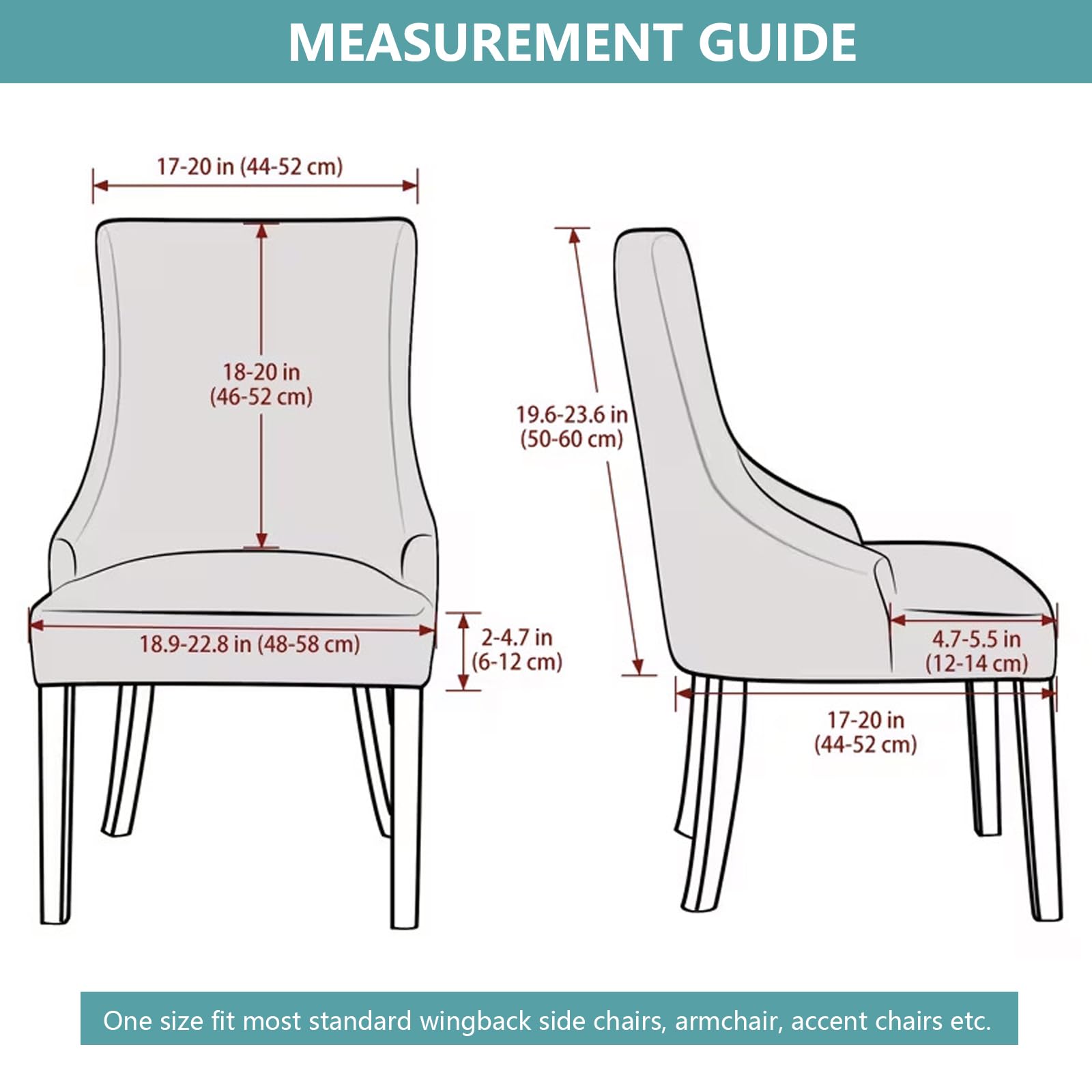 Seitenstuhlhussen für Esszimmerstühle, 2er-Set, 4, 6, Akzent-Stuhlhussen mit Armlehnen, für Zuhause, Party, Hotel, Beige, 4 Stück