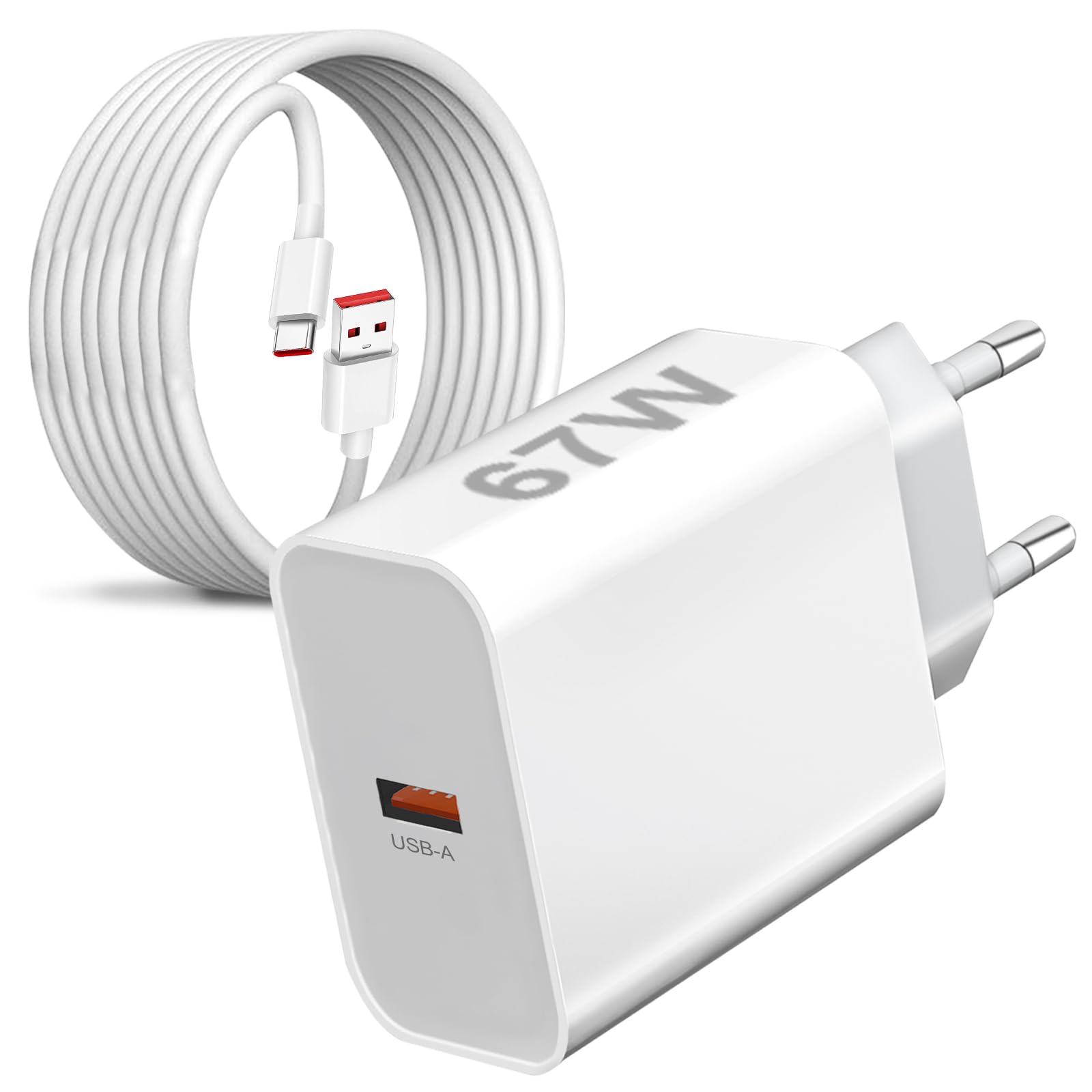 Chargeur Rapide 67W Pour Xiaomi/Redmi/POCO Avec Câble USB-C 2m - Compatible Note 13/12/11/10 Pro, Xiaomi 14T/13, Poco X6, Etc.