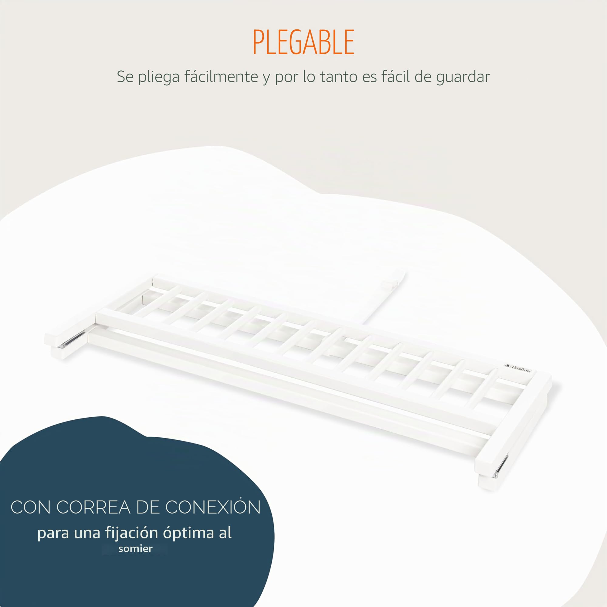 Pinolino 172418 Reja protectora para la cama beige Talla:L 90 x B 33 x H 36 cm