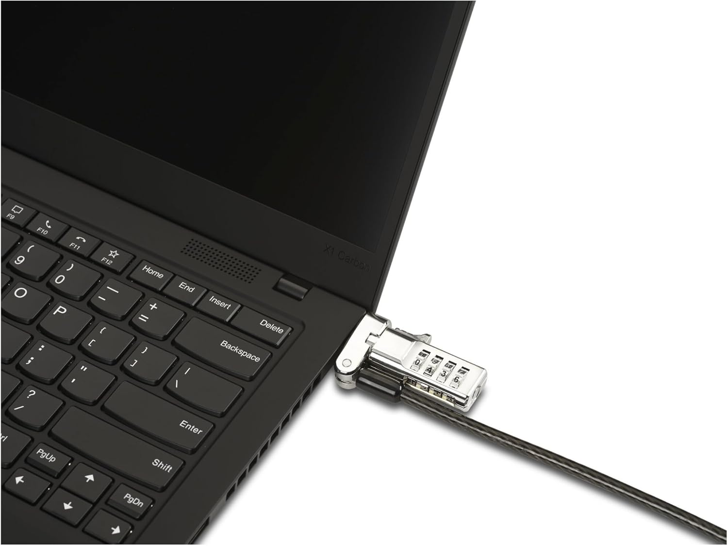 Kensington Universal 3-in-1 Combination Serialized Laptop Lock - Preset - 4-Digit - Carbon Steel, Plastic - 5.91 ft - for Notebook
