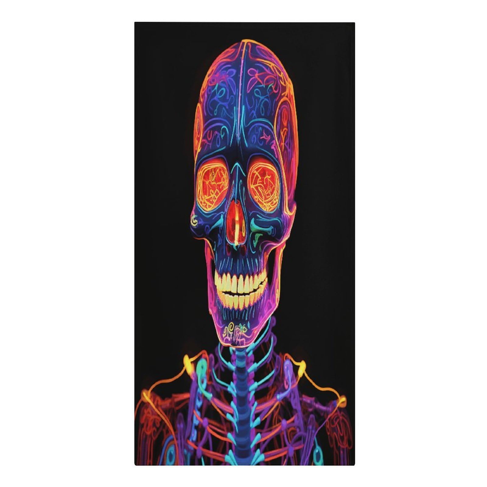 Adfgyerh Women's Style Skull Glowing Microfiber Sand Free Towels Large Quick-Dry. Beach Towel For Swimming Pool Camping Beach .Beach Accessories， They Are Essential Accessories For Adults, And Men, Vacation Gift