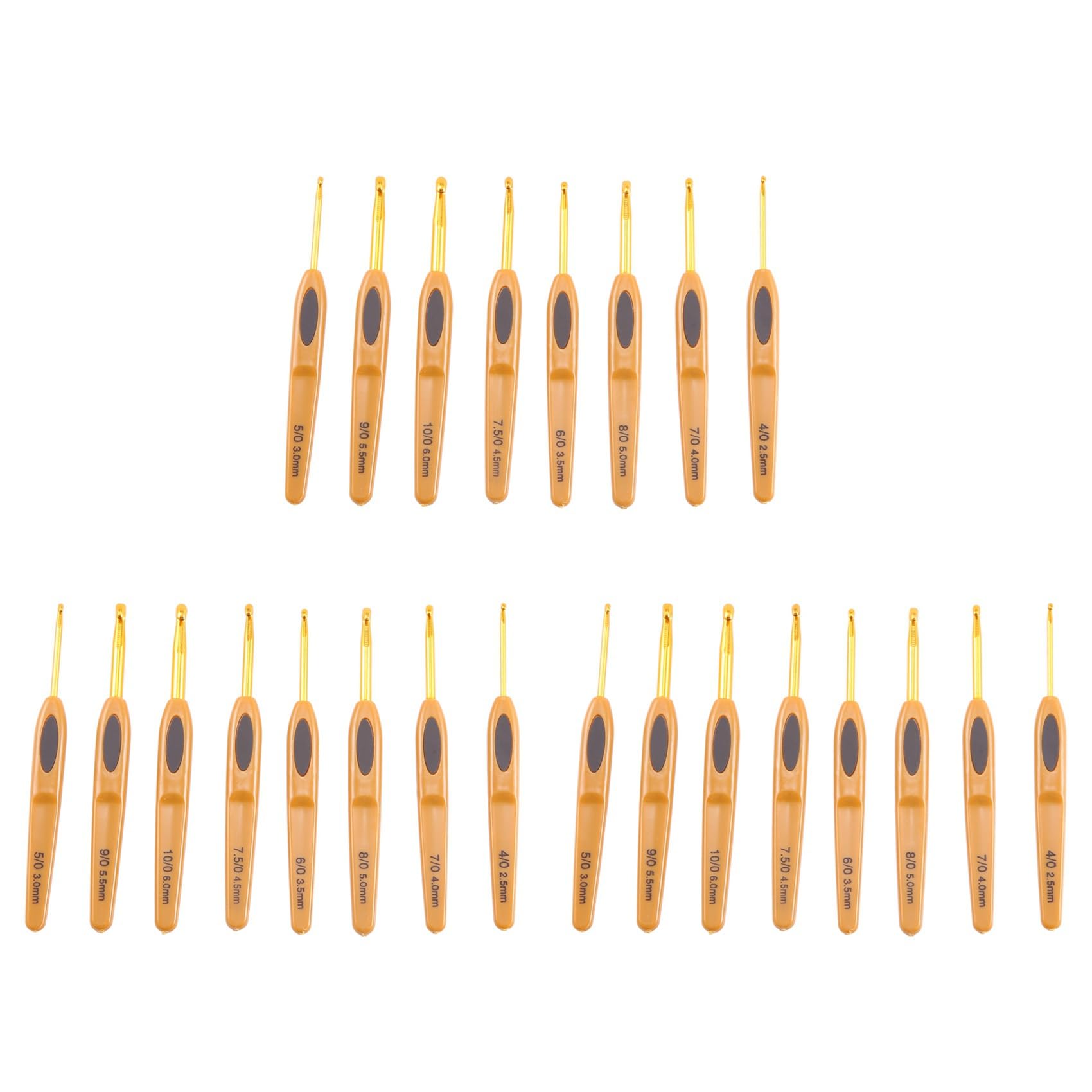 Hndhbfgrt 24Pcs Handmade Crochet Hook Set Stitches Sewing Tool Home Knitting Needles Aluminum Alloy DIY Portable