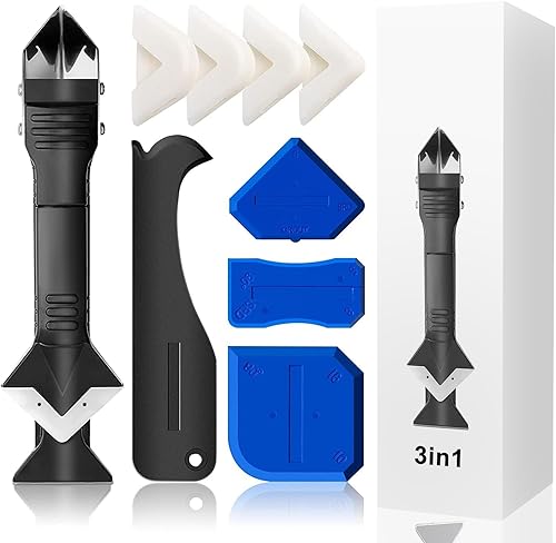 Herramienta de calafateo removedor de calafateo Herramienta de eliminación de lechada Herramienta de calafateo con 3 raspadores de esquina de