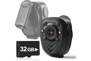 Body Camera Built-in 32GB Memory Card - 1080P Police Body Mounted Wearable Security Cam