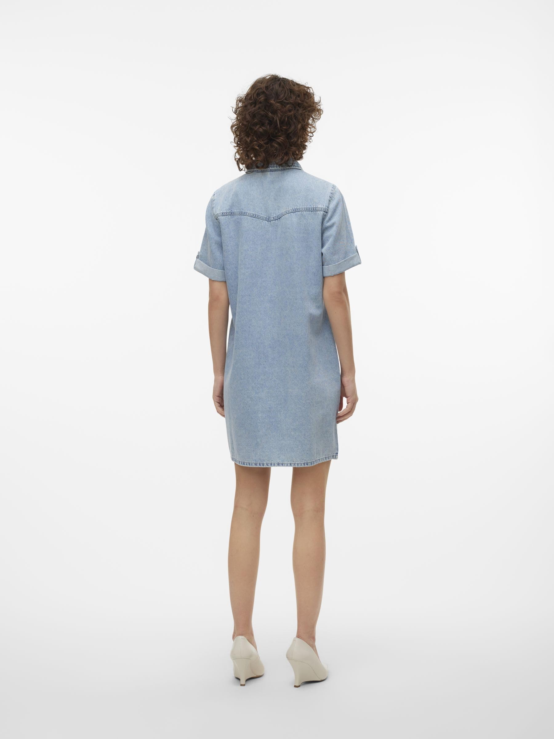 Vero Moda Vmjennie SS Short Denim Dress Mix Noos Robe Femme (Lot de 1)