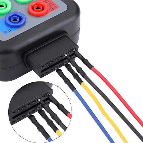 Miniatura 9 de OBD2 Breakout Box Potente detector de protocolo OBDII, caja de ruptura de 16 pines automotriz CAN con cable de salto de plátano de 0.157 in