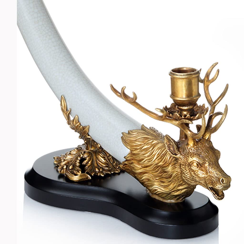 Kerzenhalter, nordischer kreativer Kerzenständer, Ornamente, Keramik mit Kupfer-Kerzenständer, Basteln, Heim-Desktop-Zubehör, Wohnzimmer, Esszimmer, Kerzenhalter, Dekoration