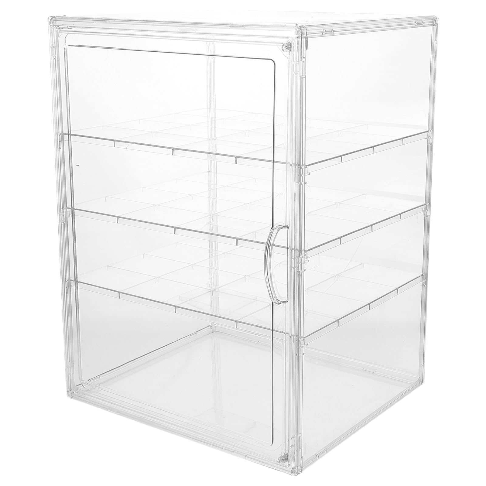 Contenedor para Repostería Transparente 4 Niveles Ajustables y Desmontables 29,5X20X39,5 CM para Protección y Exhibición de Alimentos en Mostrador de Panadería
