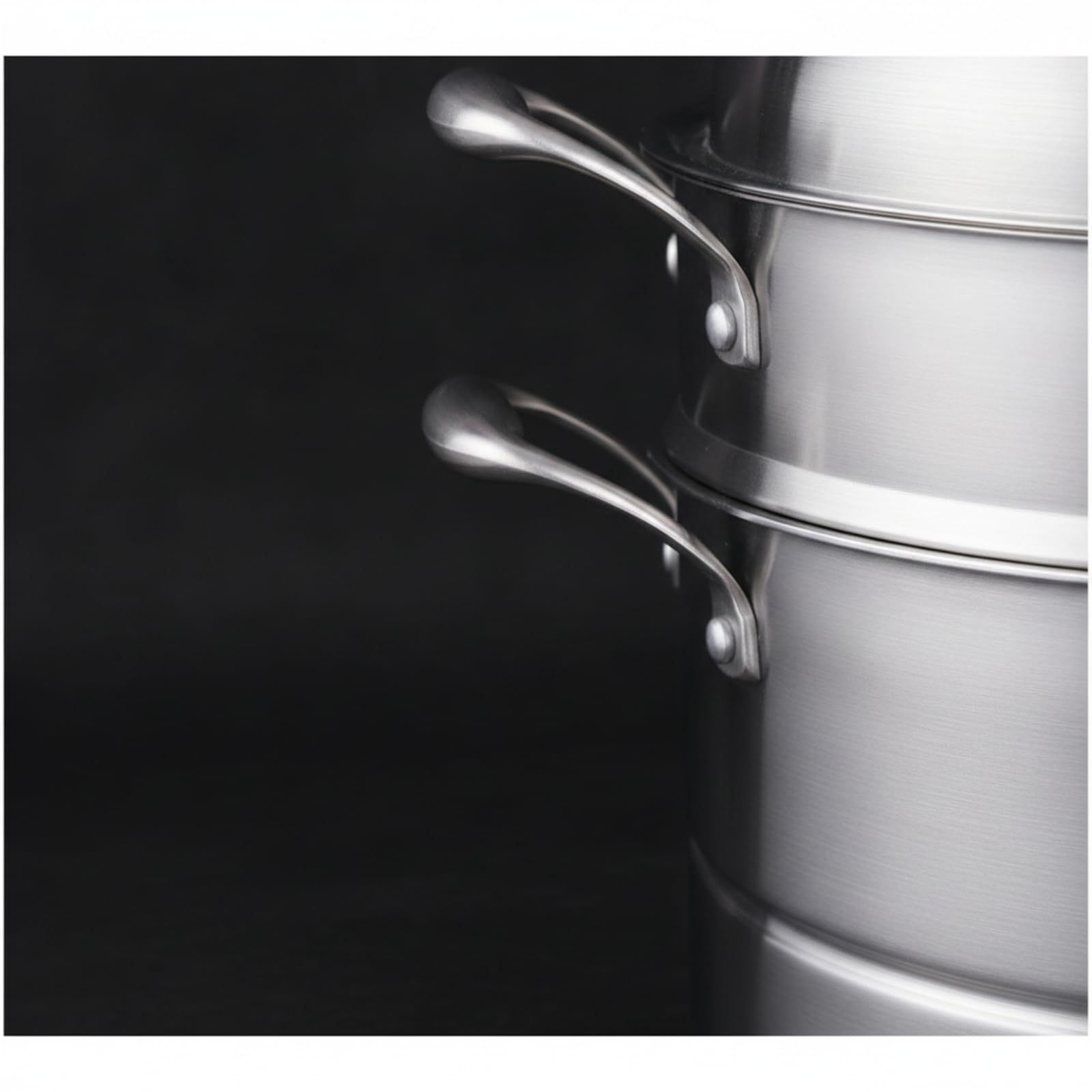 Vaporiere Acciaio Inox Pentola Cottura Coperchio 304 a Tre Strati Spessore 2.5 Mm per Riscaldamento Uniforme Manici Ad Anello per Presa Stabile E