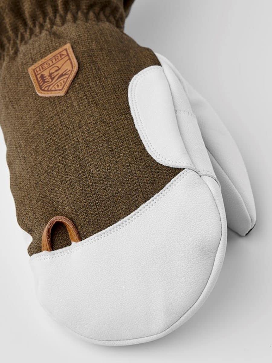 HESTRA Gants de ski pour hommes et femmes: gant d'hiver résistant à l'eau en cuir militaire Homme (paquet de 1)