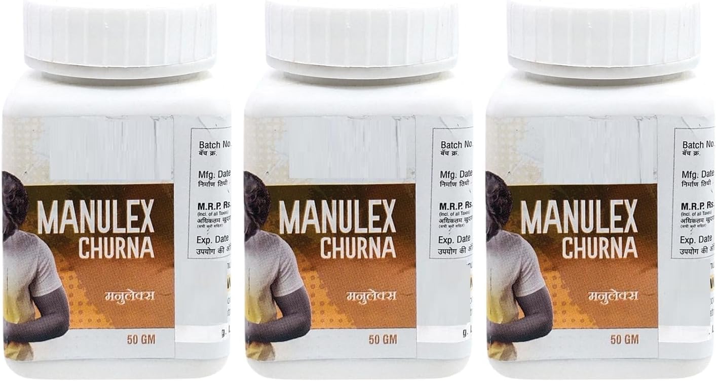 Manulex churna Pack of 3 I Fast Relief Laxative, 50 gm