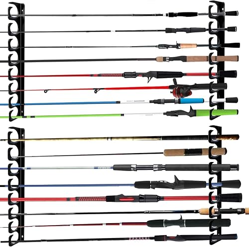 Wall fishing 250319 rod-rack, Black