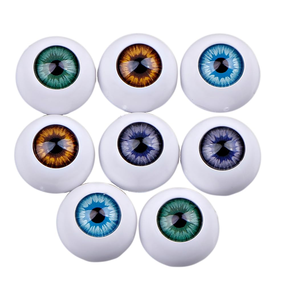 Szzijia 8Pcs 14Mm Doll Eyes Half Round Acrylic Eyeball For Reborn Baby Doll Bear Diy