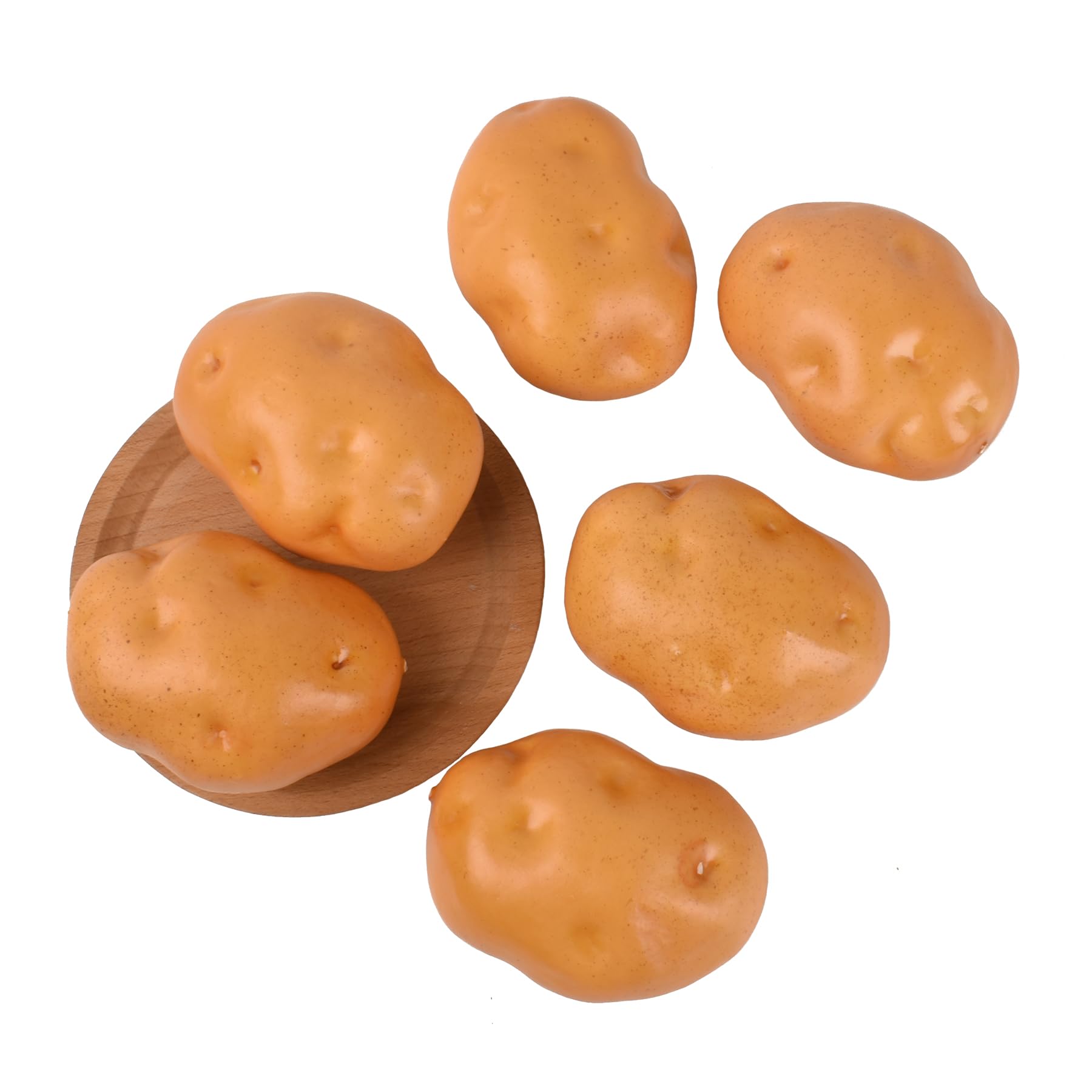 HUIANER Artificial Potatoes, 6PCS Fake Potatoes Simulation Vegetable for Home Kitchen Photography Party Decoration