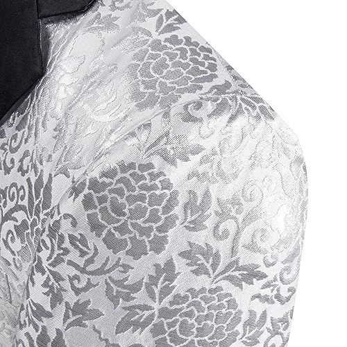 Image of Barry.Wang Blazer for Men Paisley Sport Coat Lightweight Suit Jacket Regular Tuxedo Flower Mardi Gras Carnival Gift