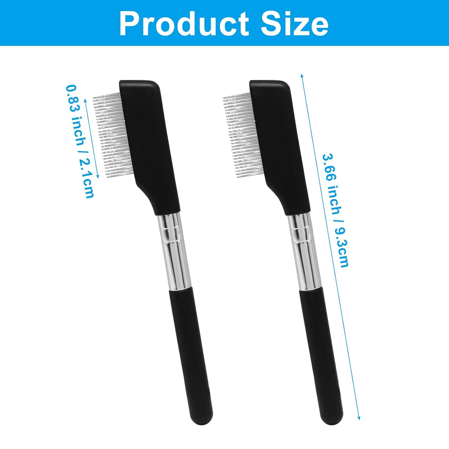 LALOFE 2 Pack 3.6 Inch Metal Eye Lash Comb & Eyebrow Brush and Comb image 2