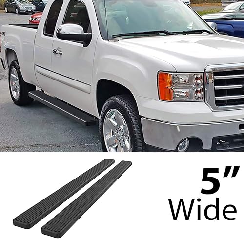 Miniatura 7 de HD Ridez Barra lateral de acero inoxidable de 6 pulgadas, color negro, compatible con Chevy Silverado GMC Sierra 1500 2500 1999-2013 doble cabina y