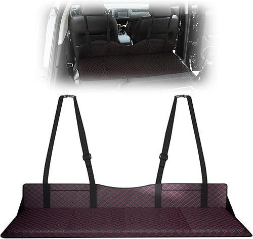 WODHMIEY Foldable Car Rear Seat Extender, Leather Seat Mattress for Camping with
