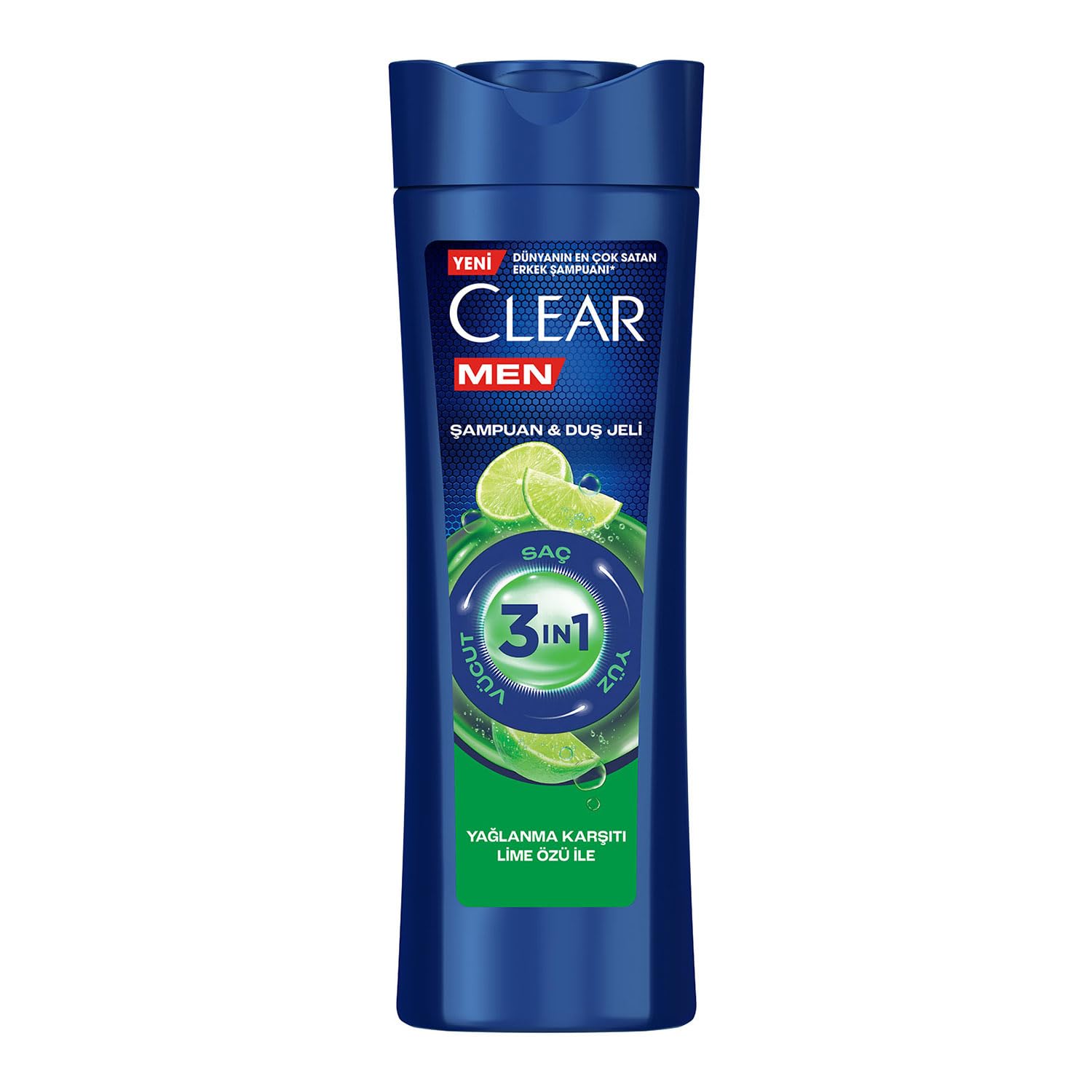Clear Men 3in1 Şampuan & Duş Jeli Yağlanma Karşıtı Lime Özü 350 ml