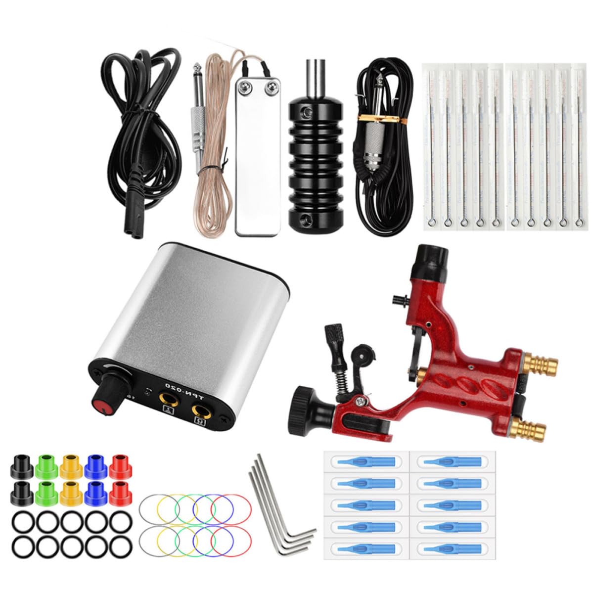 Kit de Máquina de Tatuar Profesional Motor, Ac220v Eu, Rojo