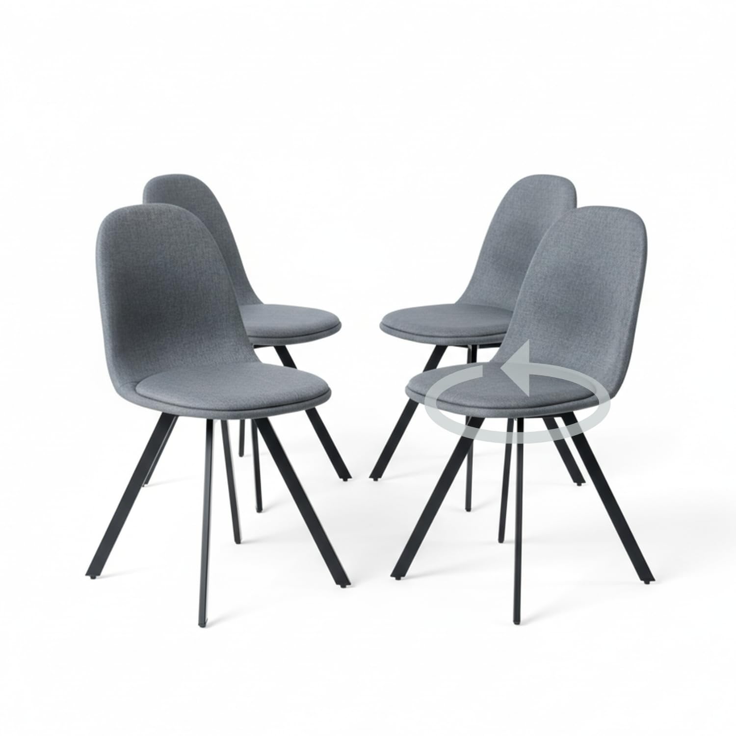 Homy Casa Dining Chairs Set of 6, Upholstered Kitchen & Dining Room Chairs with Comfortable Padded Seat, Modern Seating Set for Family Home, Living Room, Lounge (Faux Suede, Brown) — view 11