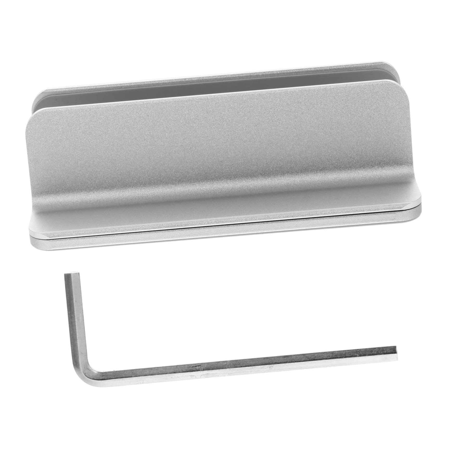 Soporte Vertical para Portátil de Ranura Única en Aleación de Aluminio | Plata, Ancho Ajustable y Base Estable, Diseño Firme Antirrayas para Escritorio