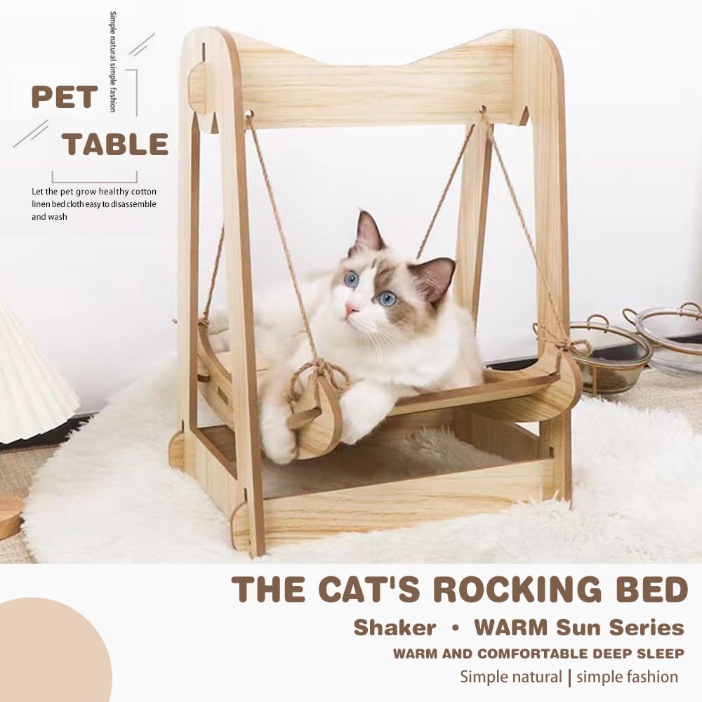 سرير ارجوحة للقطط والحيوانات الاليفة من بومبومبوم، اثاث للقطط في الهواء الطلق، لعبة ارجوحة معلقة للقطط في الاماكن المغلقة، سرير نوم للقطط لجميع المواسم، للاستخدام الداخلي والخارجي للحيوانات الاليفة