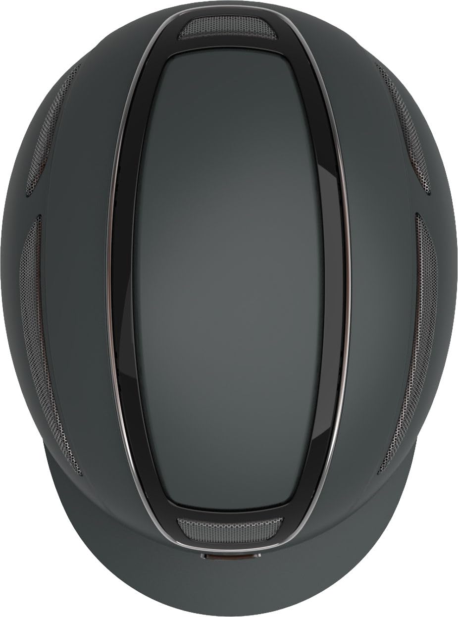 Covalliero Casco de equitación Elite, para mujer, ventilación óptima, correa de piel sintética, forro interior extraíble, carcasa dura ABS, negro, L/59-61 cm