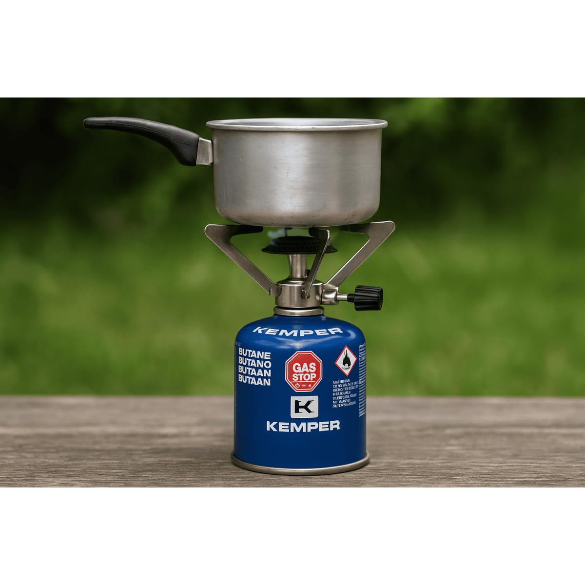 KEMPER - Lot de 8 Cartouches de Gaz 190g – Modèle 200 – Butane Universel avec Système Sécurité STOP GAZ pour Réchaud, Lampe de Camping & Lampe à Souder