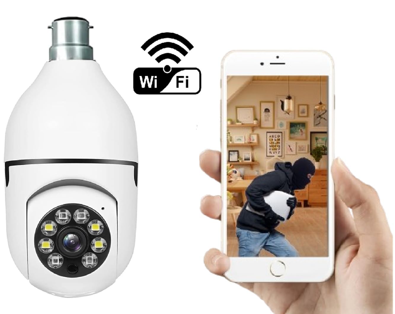 MAYUMI Home WiFi 360 Degree Pan/Tilt Panoramic Camera | Plug Light Vision 1080p Security Camera,| Two-Way Audio,Night Vision | Wireless Home Surveillance Cameras with Motion Detection 4