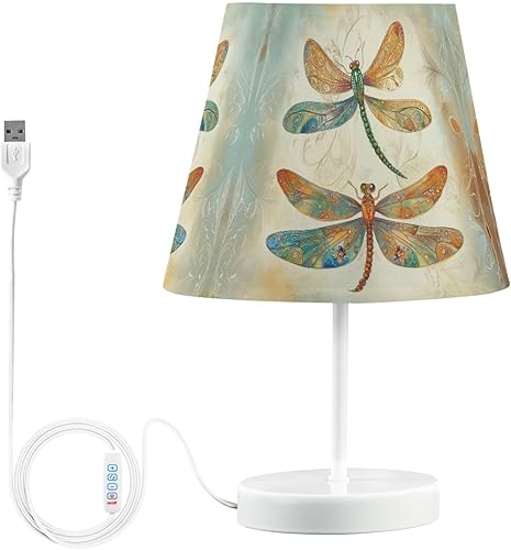 Miniatura 31 de Lámpara de mesa LED regulable con USB de 3 colores, estaca de madera de mar retro, gaviotas voladoras de 10.8 pulgadas de alto, luz de mesita de