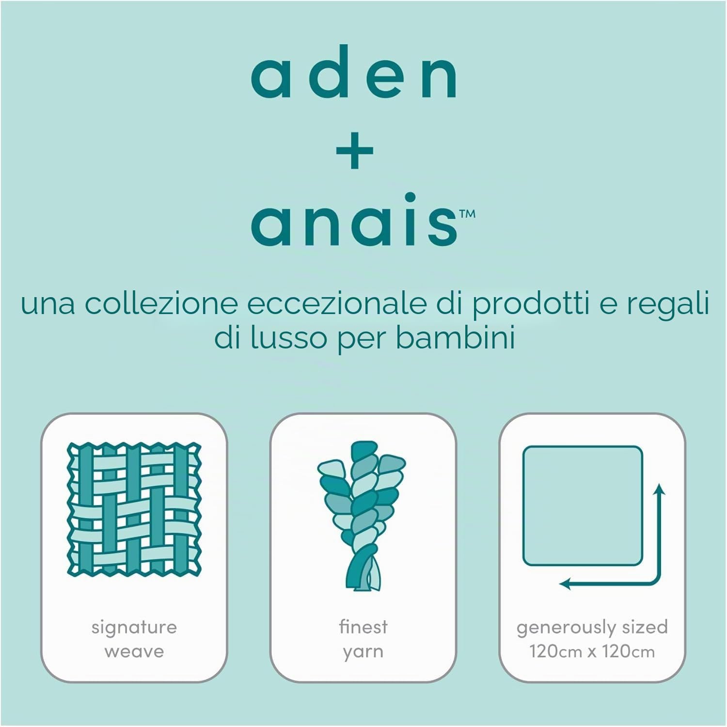 aden + anais Coperta morbida e setosa in mussola per neonati e ragazzi, 120 x 120 cm, ideale per neonati e neonati, in viscosa di bambù, regalo perfetto per la doccia, confezione da 3, stelle