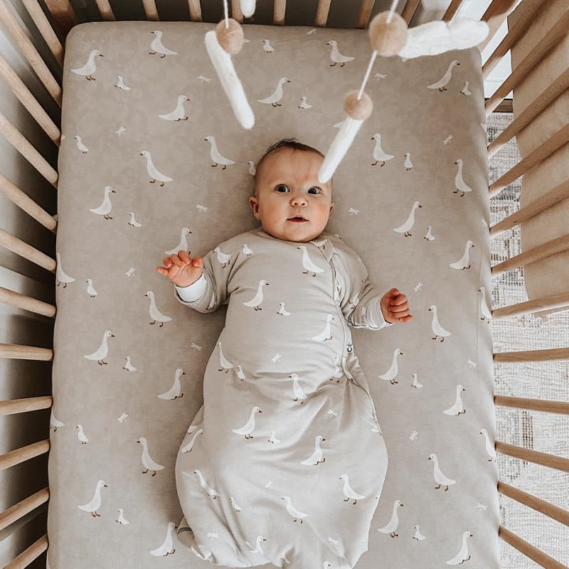 Image of gunamuna Crib Sheet - Ultra-Soft, Breathable Fitted Sheet for Standard Cribs, Cozy Sleep Surface for Babies and Toddlers, Goose