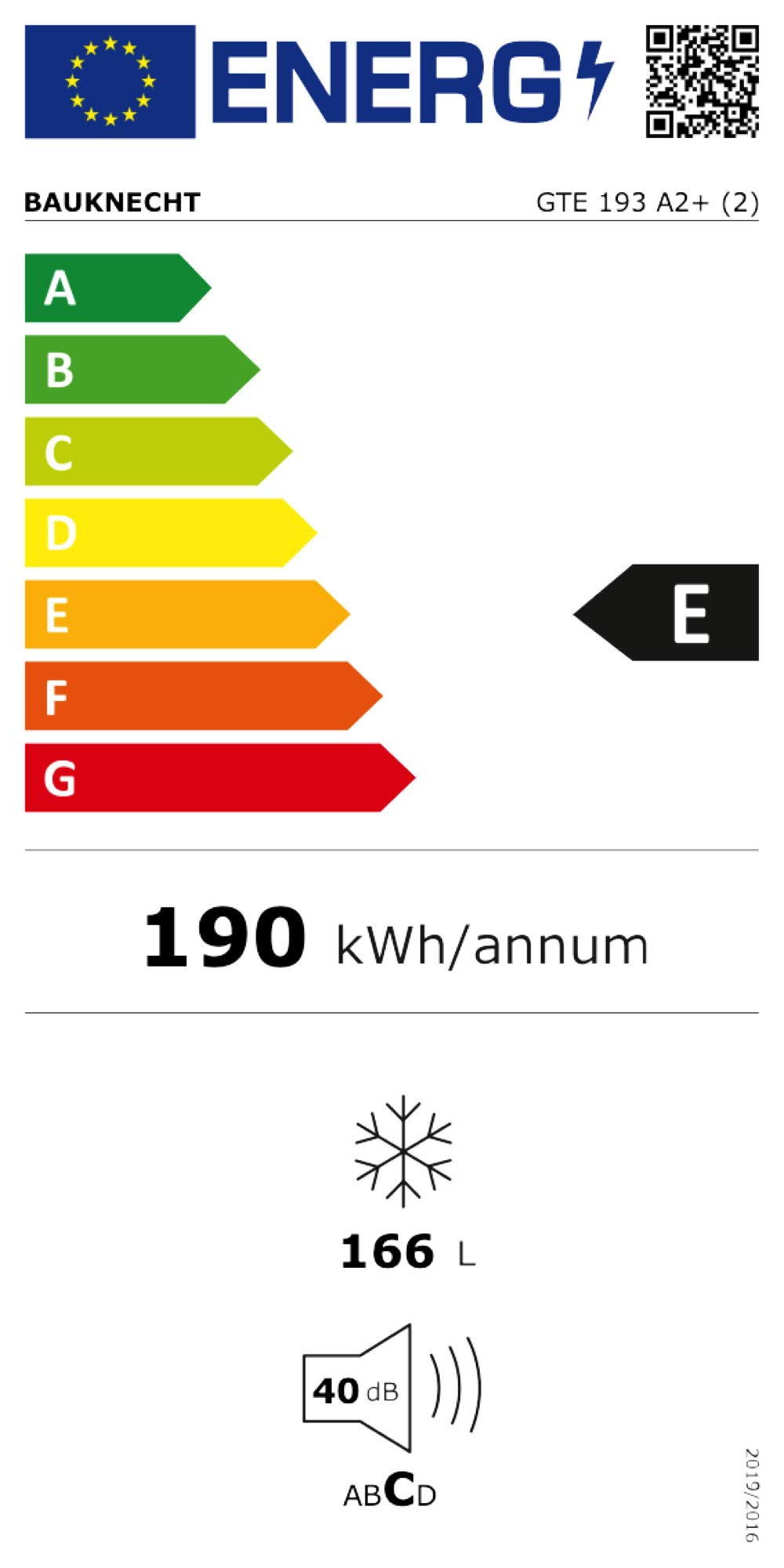 Bauknecht GTE 193 A2+ Gefriertruhe 164 L Supergefrierfunktion Temperaturalarm Weiß