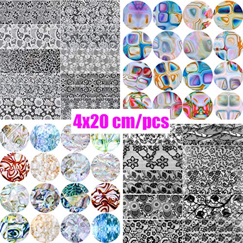 Umillars Mixed Colors Colorful Rainbow Thin Iridescent Gradient Starry Sky Holographic Shattered Broken-Glass Reflective Mirror Shard Effect Cellophane Films Foils Stickers（60Pcs） #TOP1