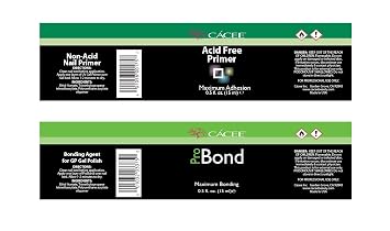 Cacee Acrylic Nail Acid Free Primer & Pro Bond Nail Prep 0.5 oz, for Gel Polish, Low Odor, UV/LED, Acrylic Nails Compatible (Acid Free + Probond)