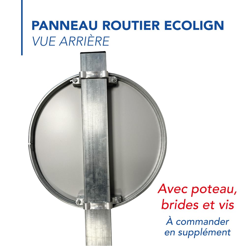 Signalétique.biz France - Signalétique.biz France - Panneau Interdiction Tourner à gauche B2a ECOLIGN Rond 650 mm (65 cm) Sécurité Routière