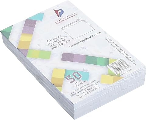 SONIX C6 Envelopes 100g White Self-Adhesive, 50-Pack