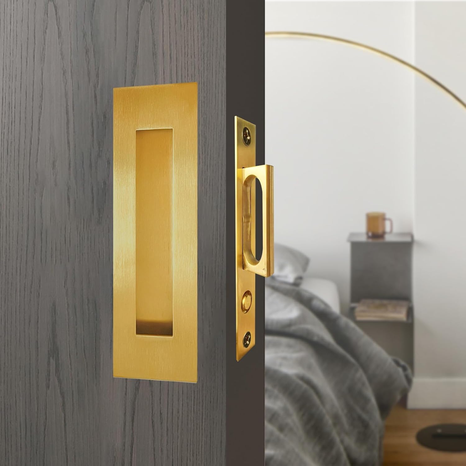 senharvest Recessed Finger Flush Pulls with Edge Pull -Sliding Closet Door Handles Hardware Suitable for Pocket Door,Closet Door,Sliding Doors, Barn