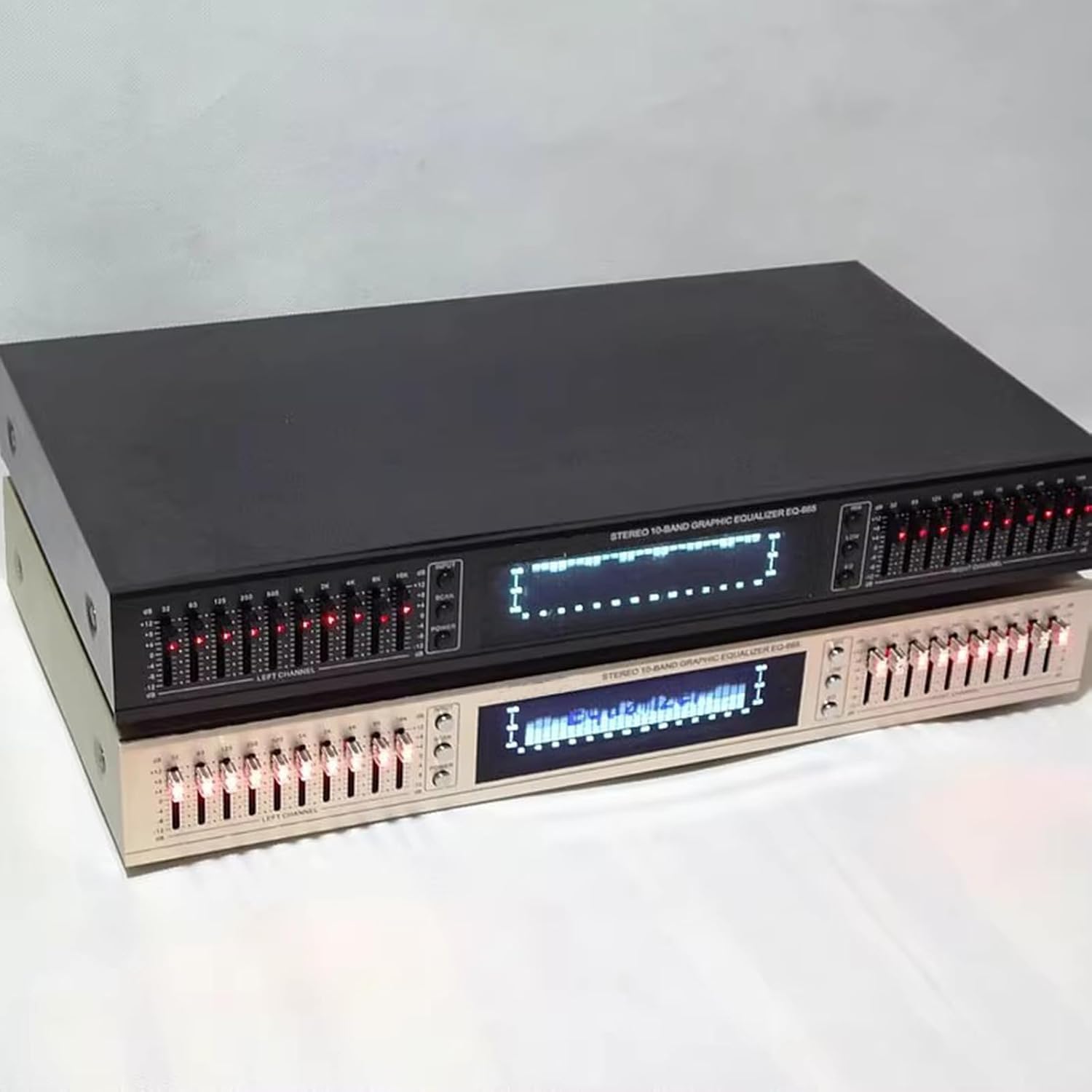Ecualizador de audio digital de 20 bandas con control remoto, conectividad Bluetooth/USB, pantalla de espectro LED para grabación de estudio y mejora de sonido en vivo