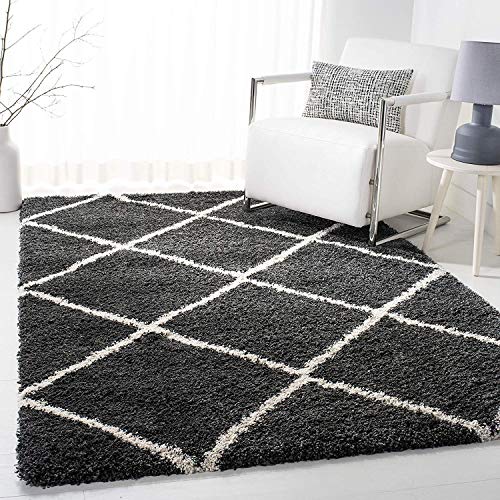 Image of Premium Antiskid Shaggy Carpet /Rug Plain Fur Rectangular Rugs,Soft Microfiber for Bedroom,Living Room,Kids Room,Hall etc (Grey, 4x6 feet)