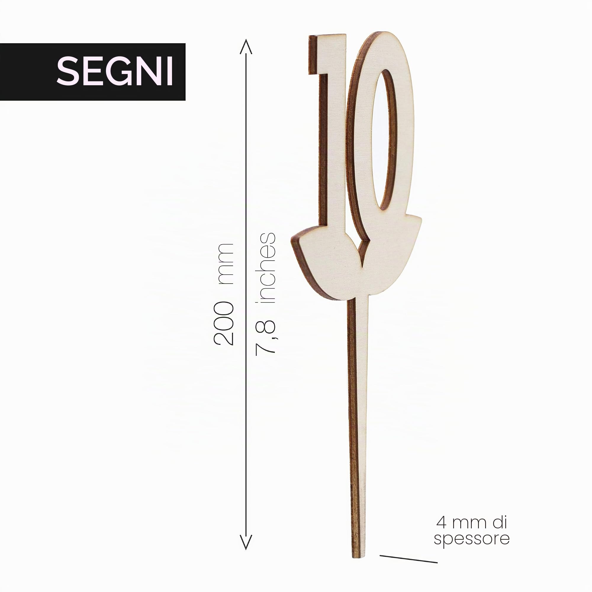 SIGNS - Set Numeri Tavoli da Vaso in legno [VN01] - Segnatavolo design per ristoranti e bar. Segnaposti matrimoni ed eventi. (Set 1-20)